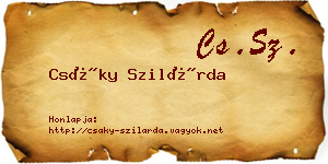 Csáky Szilárda névjegykártya