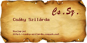 Csáky Szilárda névjegykártya